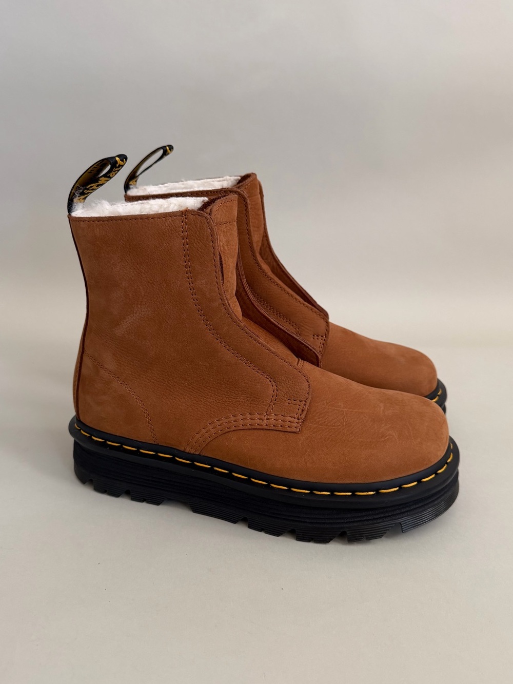 DR. MARTENS Zebzag Laceless Boot in Desert Brown Milled Nubuck - Picture 7 of 11